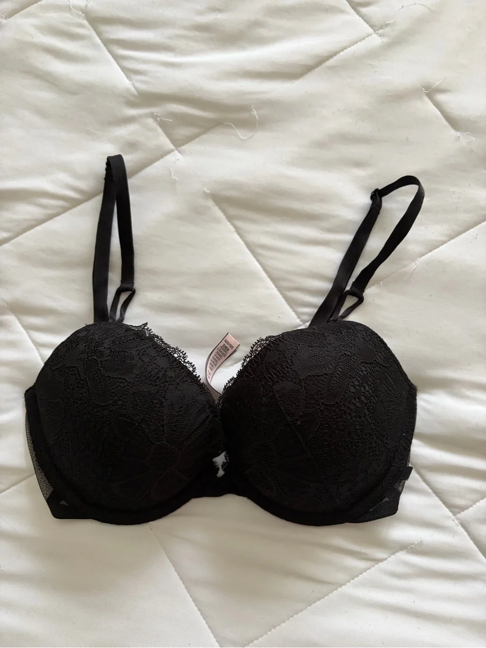 Victoria's Secret Black Lace Padded Underwire Bra